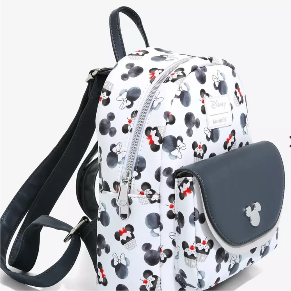 Disney Minnie Mouse White & Black Kids Mini Backpack by Loungefly